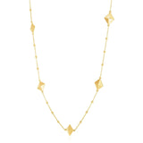 14k Yellow Gold High Polish Pyramid Station Necklace RCJ