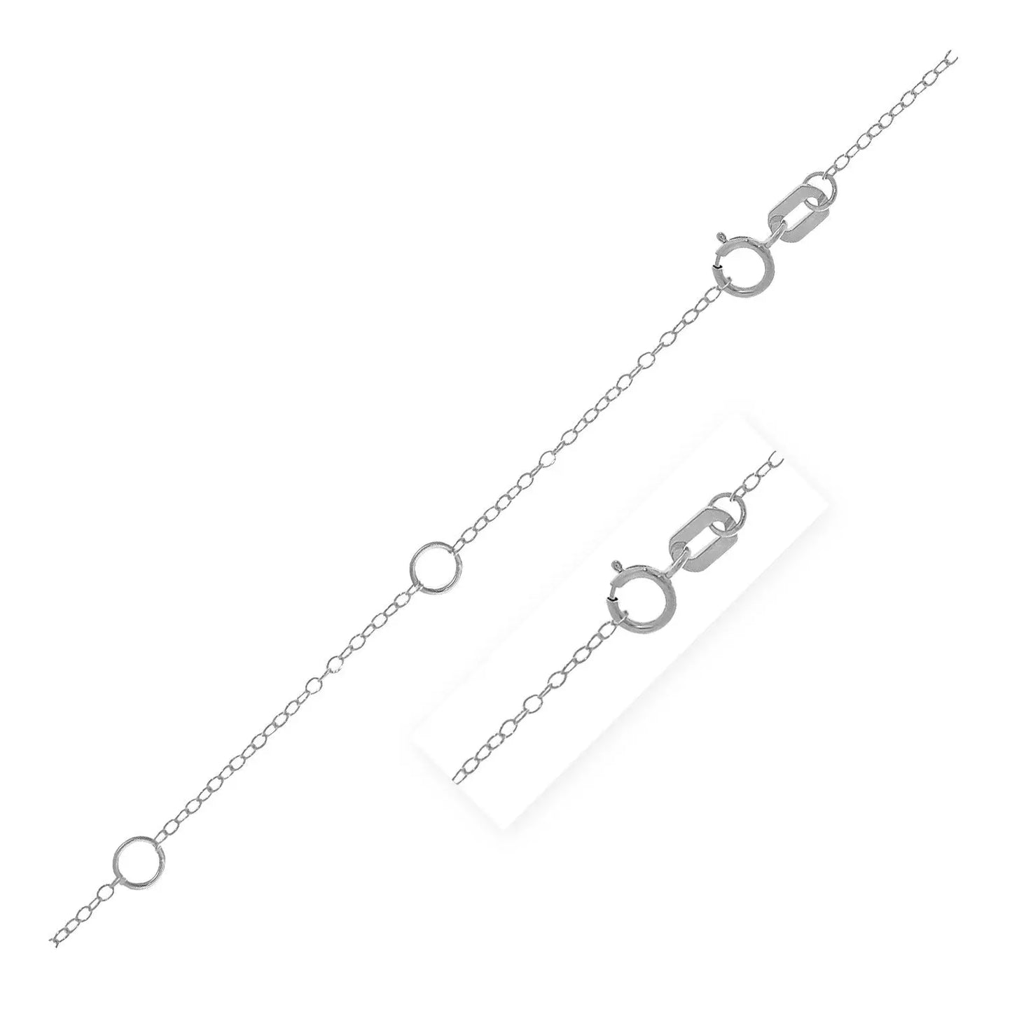 Double Extendable Piatto Chain in 14k White Gold (1.30 mm) RCJ