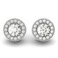 14k White Gold Round Diamond Halo Milgrain Border Earrings (3/4 cttw) RCJ