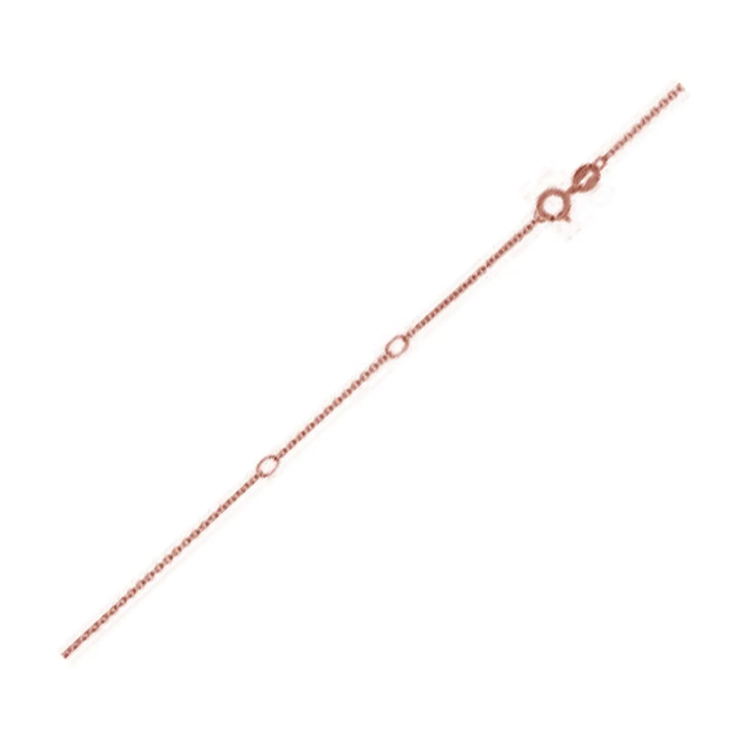 Double Extendable Diamond Cut Cable Chain in Rose Gold (0.87 mm) RCJ