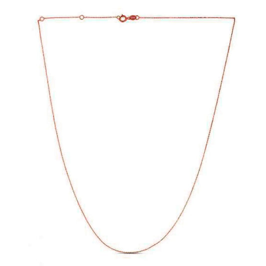 Double Extendable Diamond Cut Cable Chain in Rose Gold (0.87 mm) RCJ