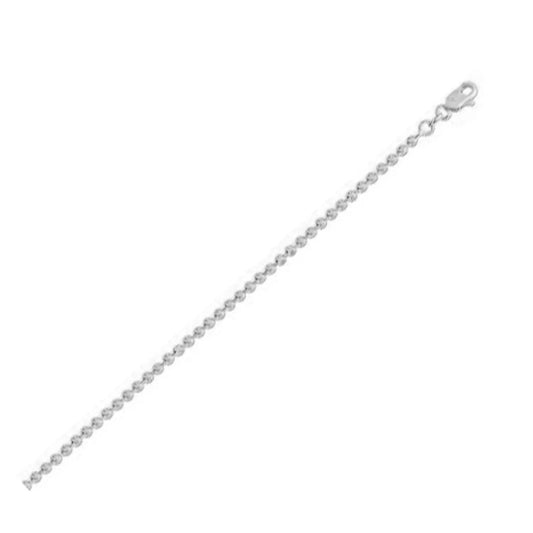 Moon Cut Bead Chain in 14k White Gold (2.50 mm) RCJ