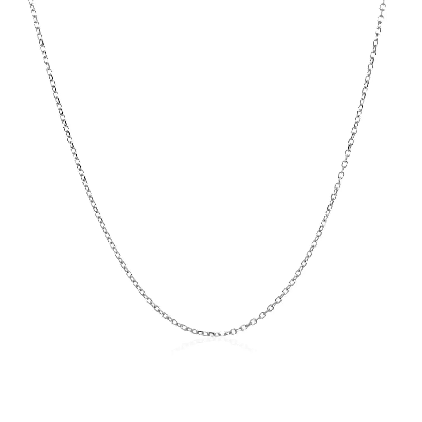 14k White Gold Diamond Cut Cable Link Chain (0.87 mm)Monde Trend