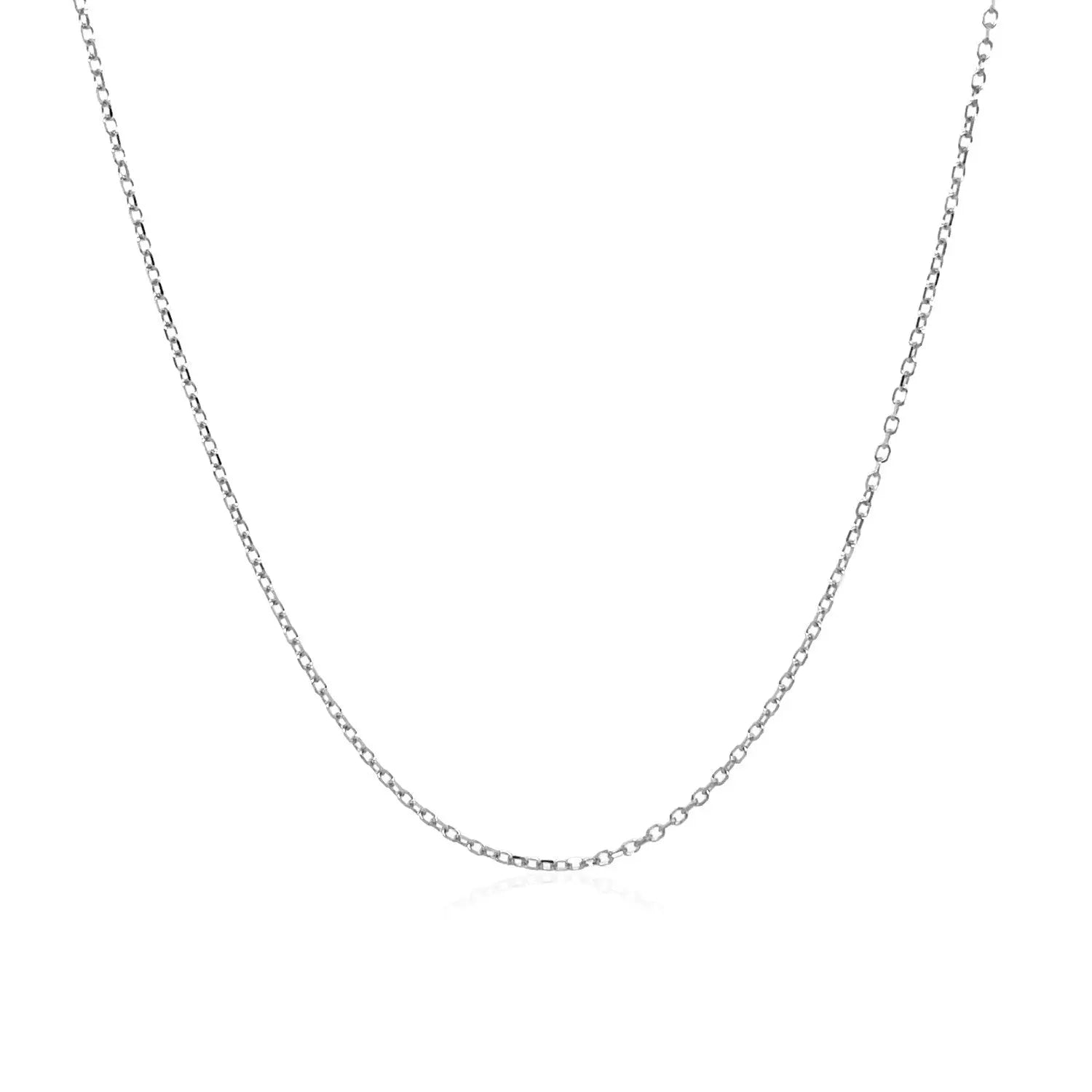 14k White Gold Diamond Cut Cable Link Chain (0.87 mm)Monde Trend