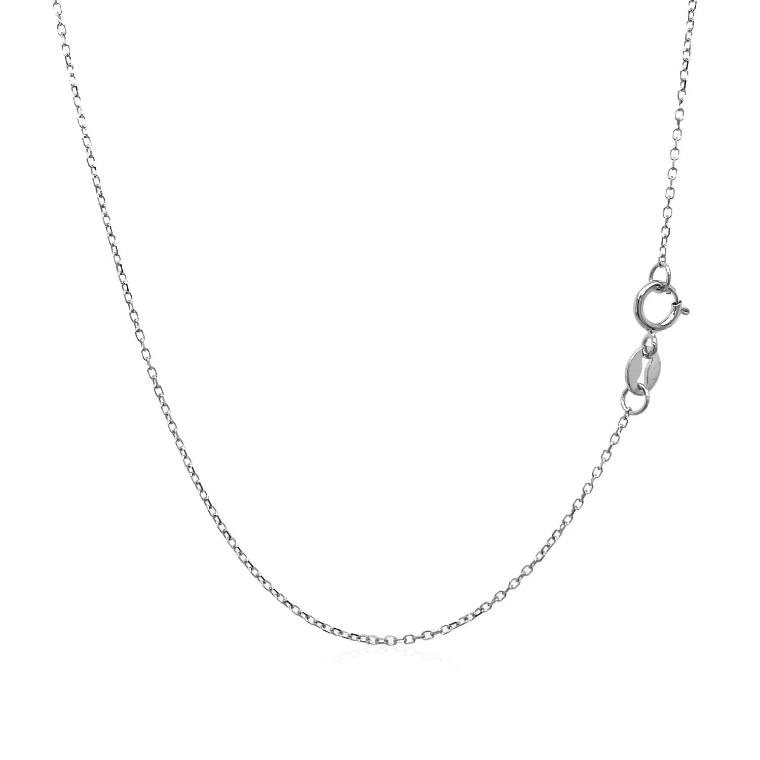 14k White Gold Diamond Cut Cable Link Chain (0.87 mm)Monde Trend