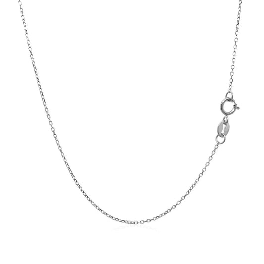 14k White Gold Diamond Cut Cable Link Chain (0.87 mm)Monde Trend