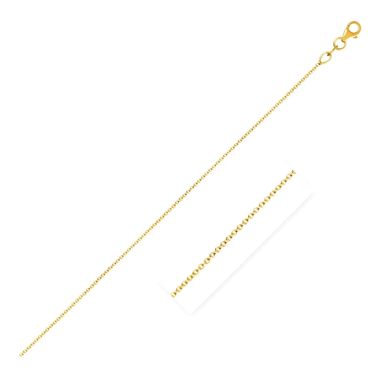 Double Extendable Cable Chain in 14k Yellow Gold (1.00 mm) RCJ