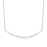 Sterling Silver Polished Curved Bar Necklace RCJ