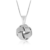 Sterling Silver Pendant with a Ridge Textured Love Knot Design RCJ