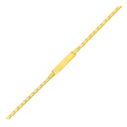 14k Yellow Gold Childrens Heart Link ID Bracelet RCJ