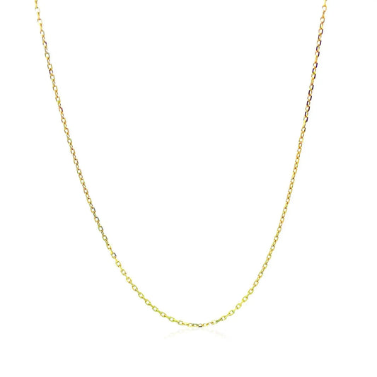 18k Yellow Gold Diamond Cut Cable Link Chain (0.80 mm) RCJ