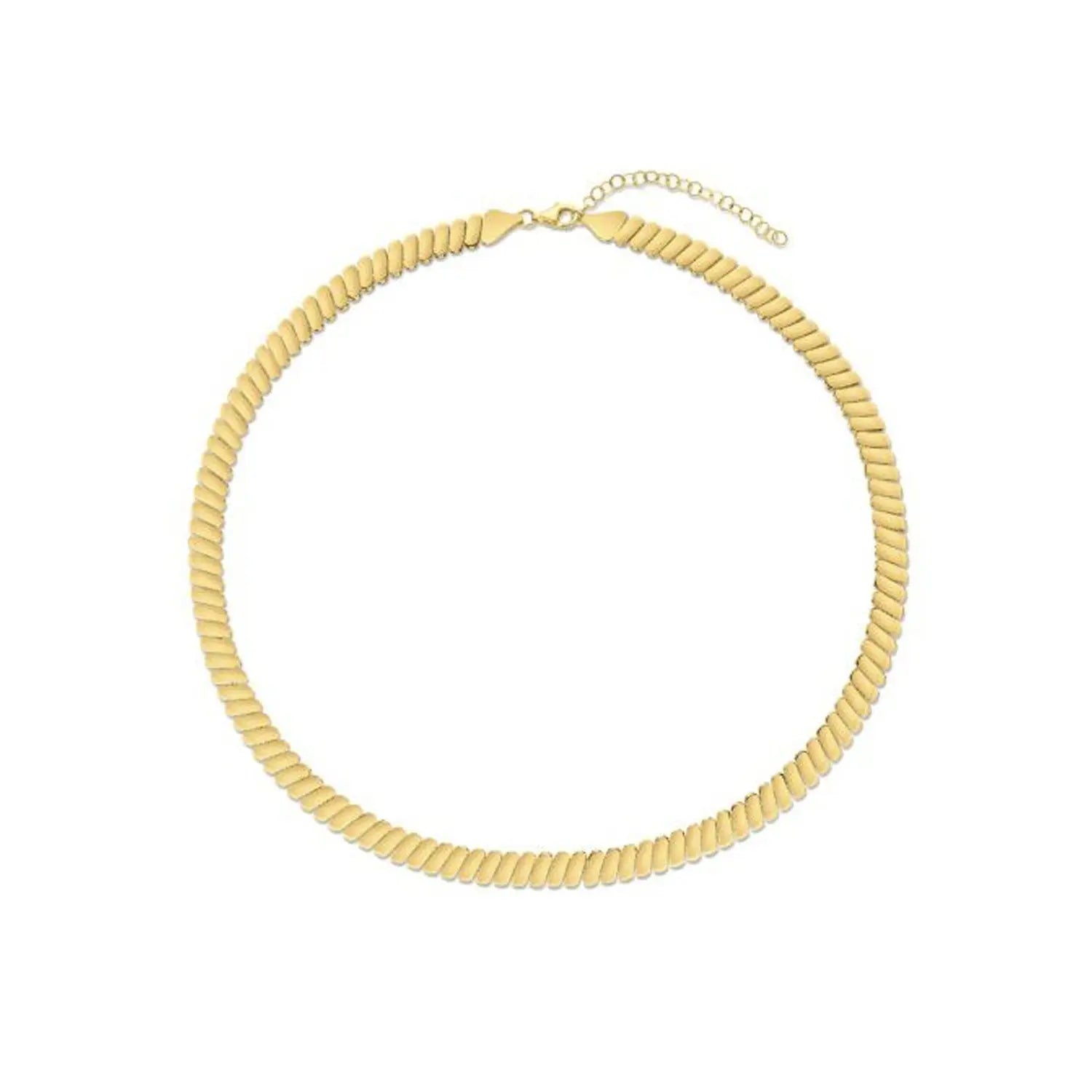 14k Yellow Gold Rib Link Necklace RCJ