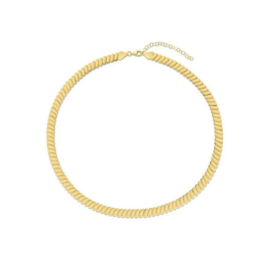 14k Yellow Gold Rib Link Necklace RCJ