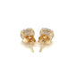 14k Yellow Gold Stud Earrings with White Hue Faceted Cubic Zirconia(7mm) RCJ