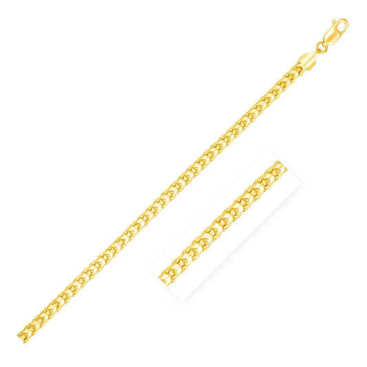 14k Yellow Gold Solid Diamond Cut Round Franco Bracelet (4.60 mm) RCJ