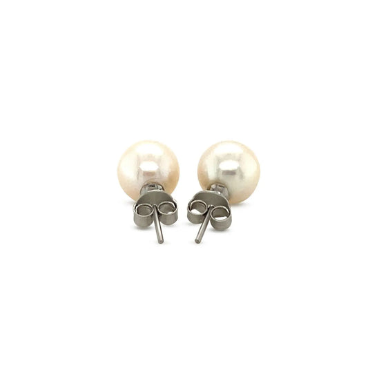 Freshwater Pearl Earrings in Sterling Silver(8mm) RCJ