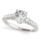 14k White Gold Scalloped Single Row Band Diamond Engagement Ring (1 3/8 cttw) RCJ