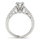 14k White Gold Scalloped Single Row Band Diamond Engagement Ring (1 3/8 cttw) RCJ