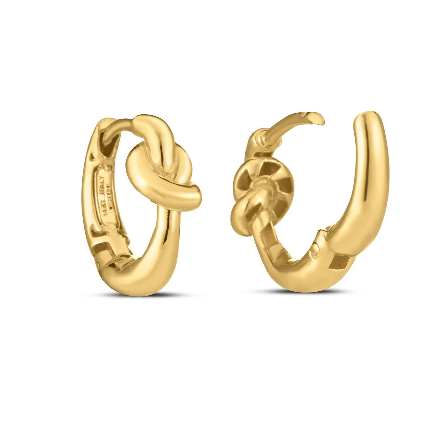 14k Yellow Gold Love knot Hoops RCJ