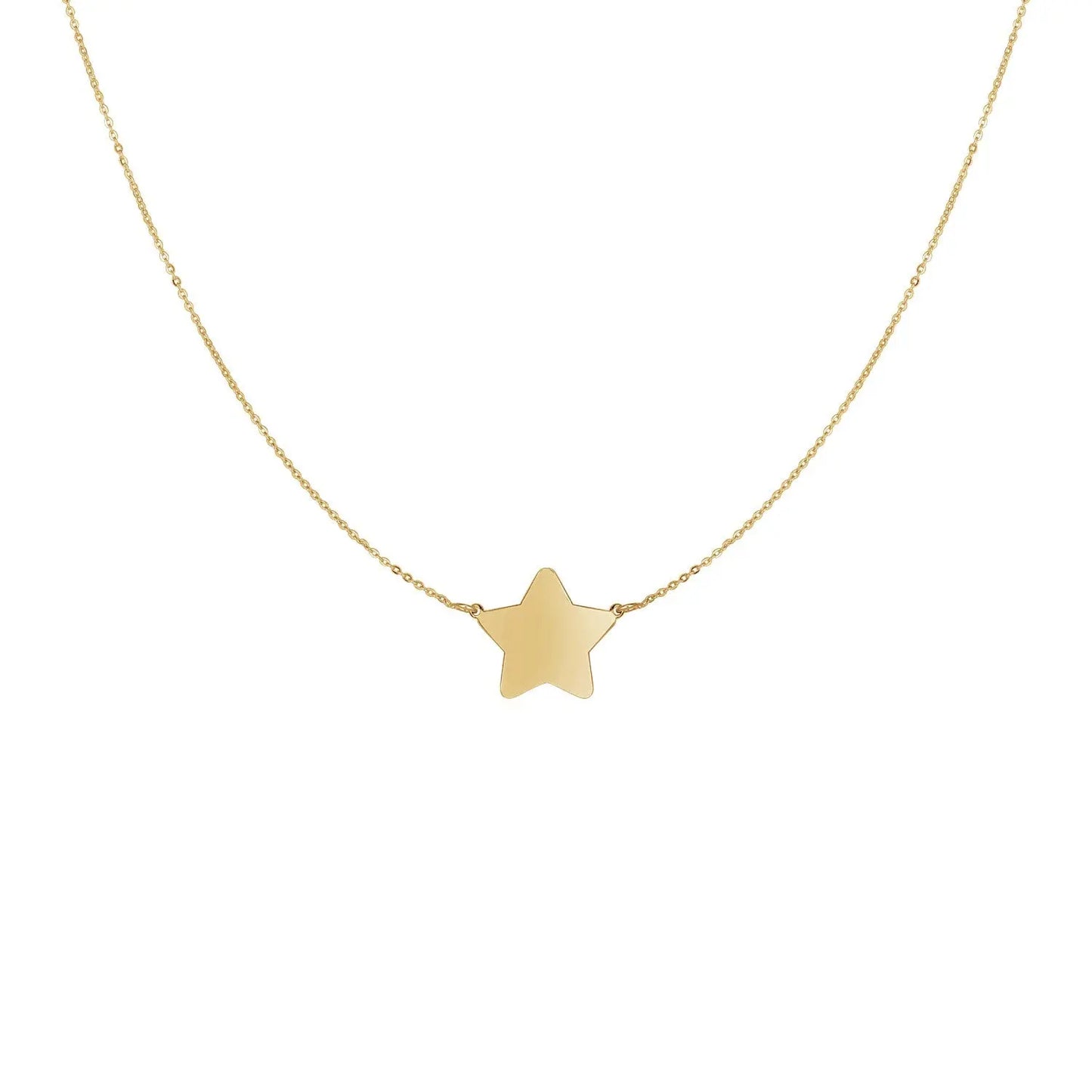 14k Yellow Gold Necklace with Five Pointed Star RCJ