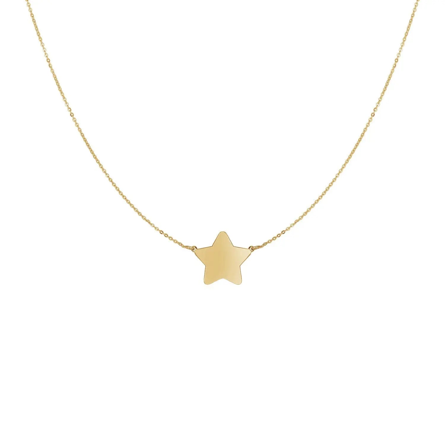 14k Yellow Gold Necklace with Five Pointed Star RCJ