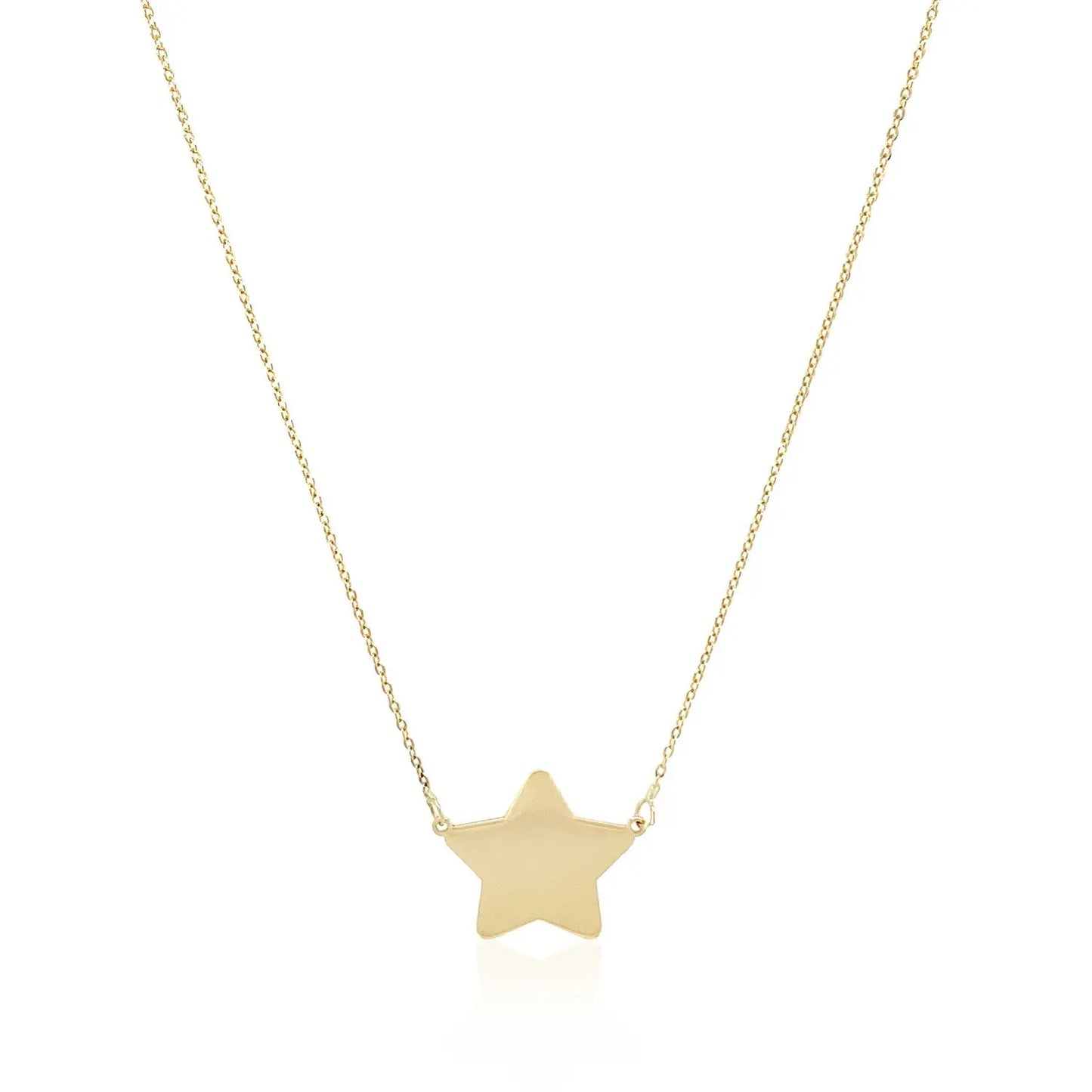 14k Yellow Gold Necklace with Five Pointed Star RCJ