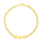 14k Yellow Gold 7 inch Curb Chain Love Bracelet RCJ