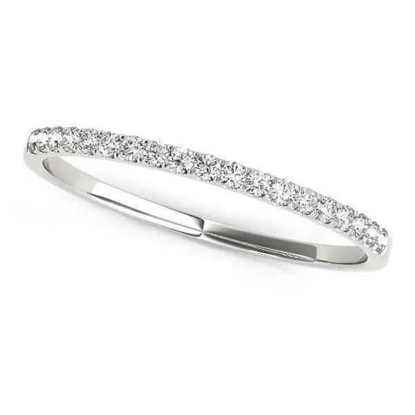 14k White Gold Pave Setting Diamond Wedding Ring (1/8 cttw)Monde Trend