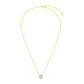 14k Yellow Gold 17 inch Necklace with Cushion Blue Topaz RCJ