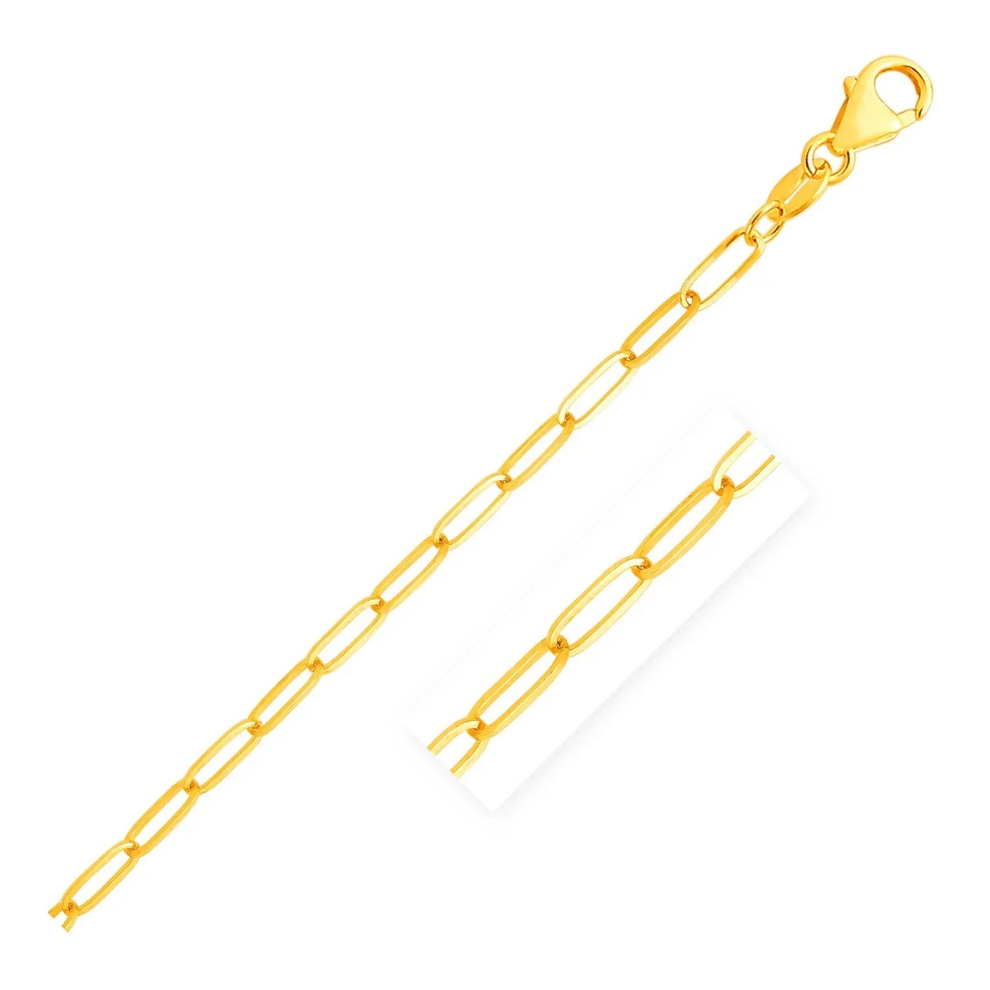 14K Yellow Gold Paperclip Bracelet  (4.00 mm) RCJ