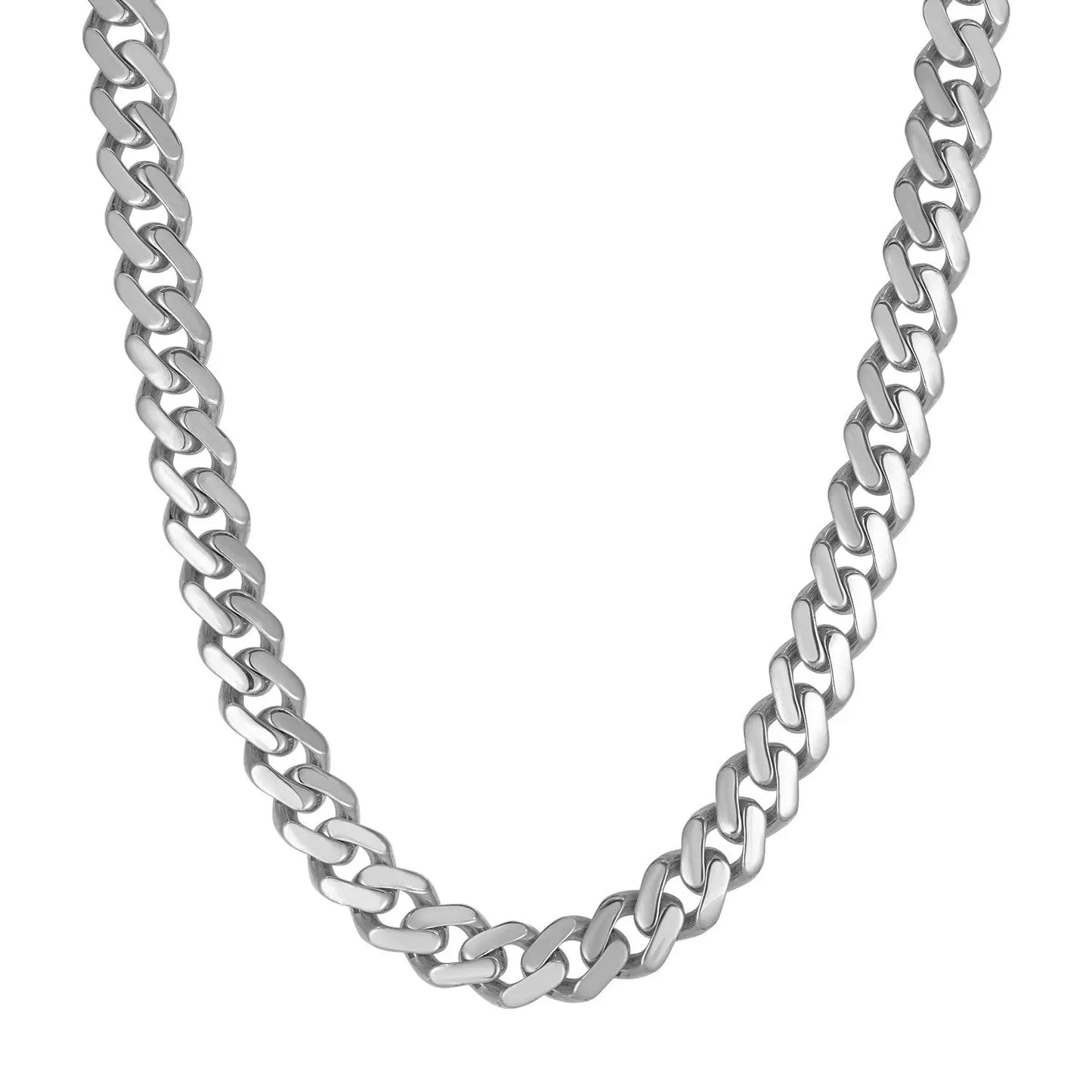 14k White Gold 22 inch Polished Curb Chain NecklaceMonde Trend