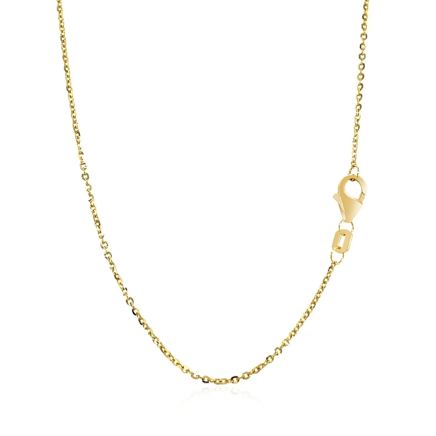 14k Yellow Gold Chain Necklace with a Shiny Flat Bar RCJ