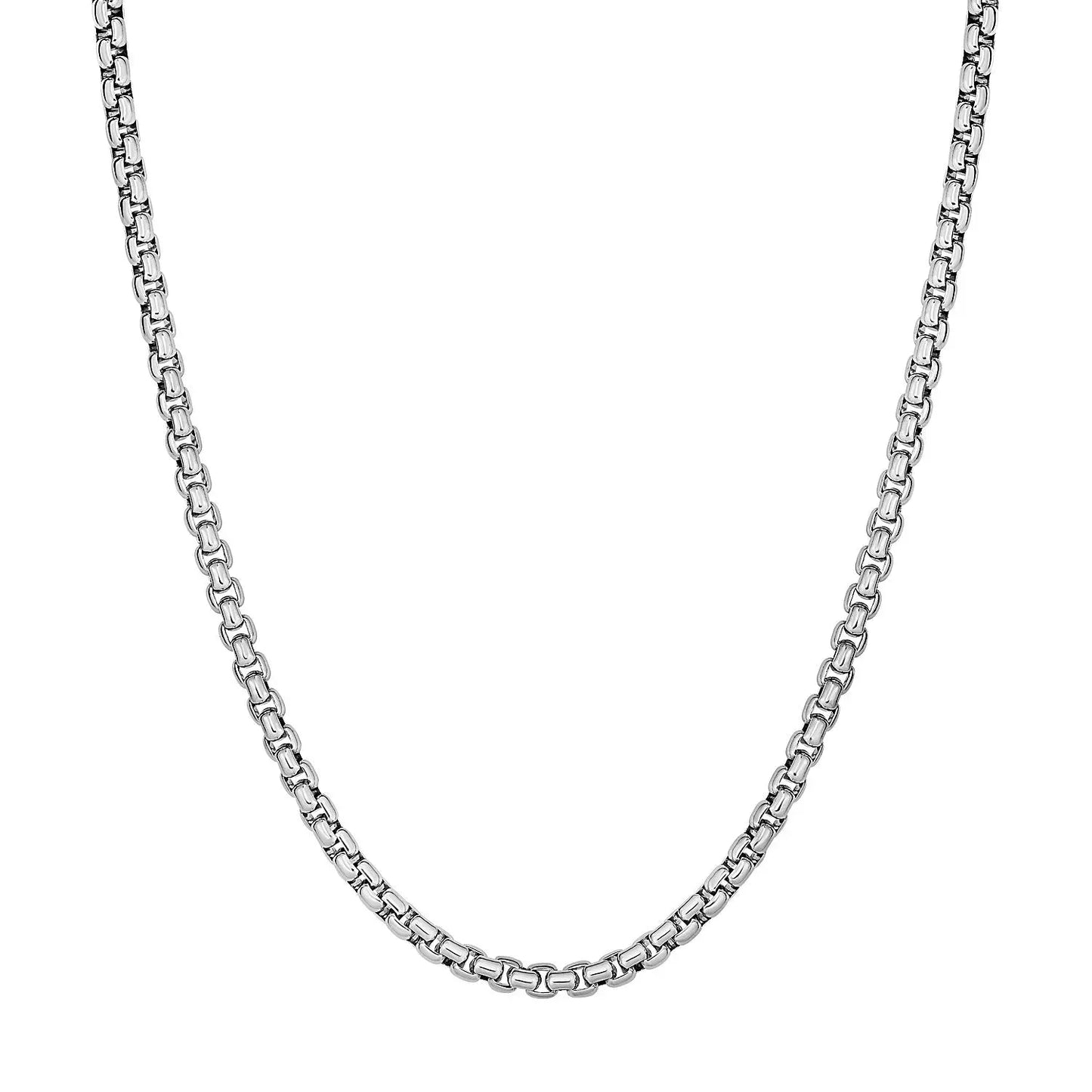 Sterling Silver Rhodium Plated Round Box Chain (3.80 mm) RCJ