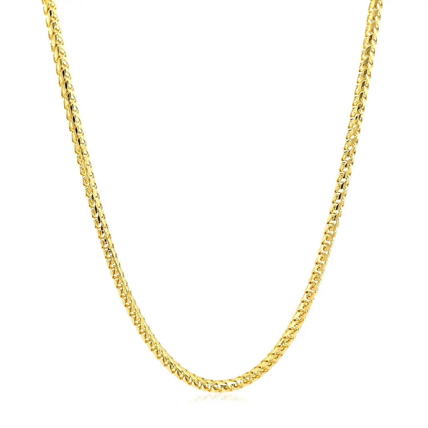 14k Yellow Solid Gold Diamond Cut Round Franco Chain (2.20 mm) RCJ