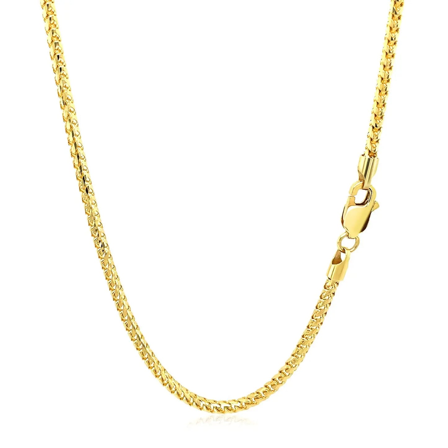 14k Yellow Solid Gold Diamond Cut Round Franco Chain (2.20 mm) RCJ