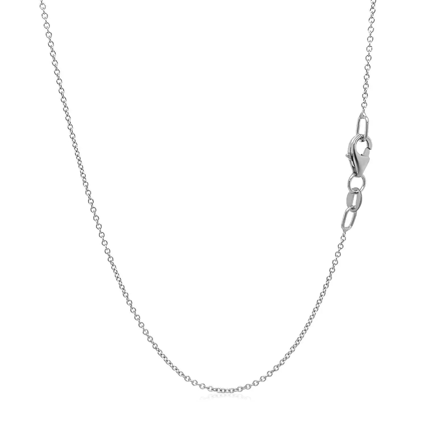 Double Extendable Cable Chain in 14k White Gold (1.00 mm) RCJ