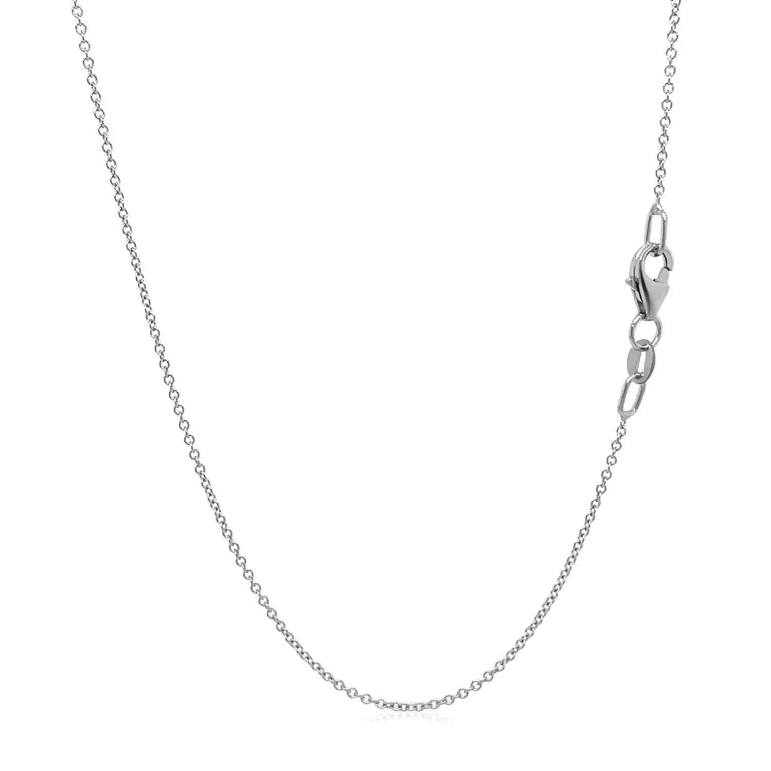 Double Extendable Cable Chain in 14k White Gold (1.00 mm) RCJ