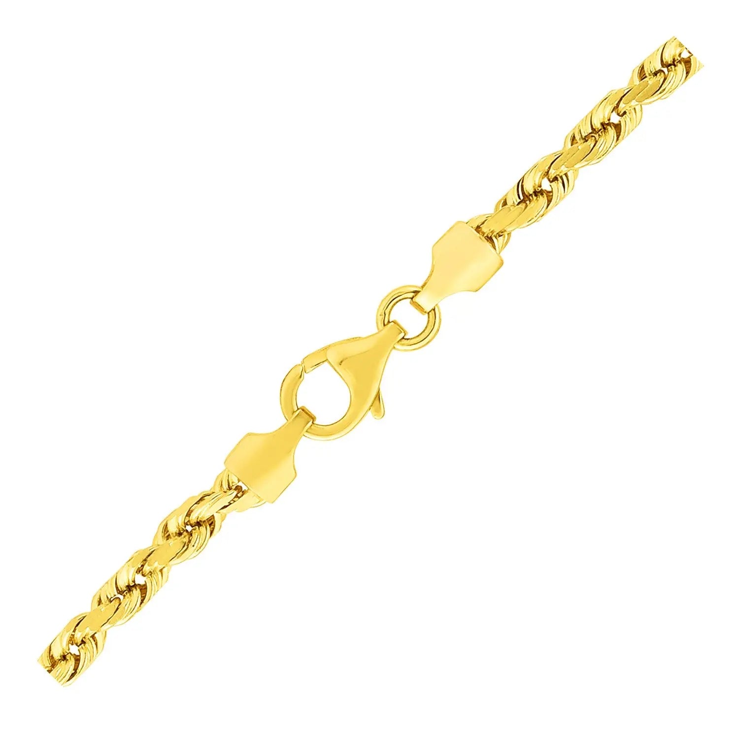 10k Yellow Gold Solid Diamond Cut Rope Bracelet (3.50 mm)Monde Trend