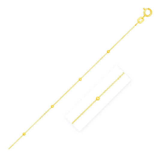 Bead Links Saturn Chain in 14k Yellow Gold (1.80 mm) RCJ