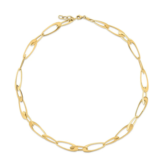 14K Yellow Gold Italian Oval Links Necklace RCJ