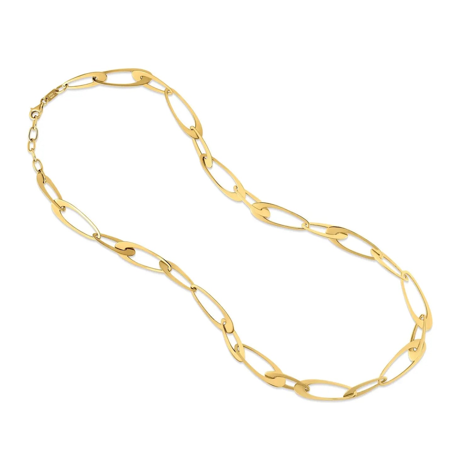 14K Yellow Gold Italian Oval Links Necklace RCJ