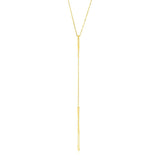 14k Yellow Gold Lariat Necklace with Polished Twisted Bars RCJ