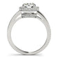 14k White Gold Round Diamond Engagement Ring with Pave Set Halo (1 1/2 cttw) RCJ