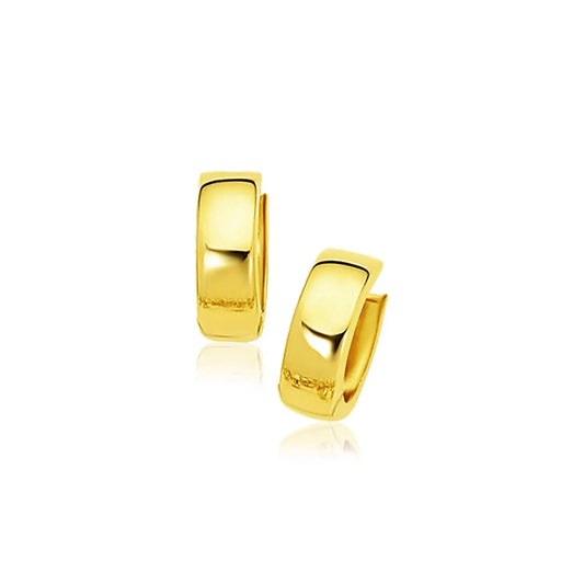 14k Yellow Gold Snuggable Hoop Earrings RCJ