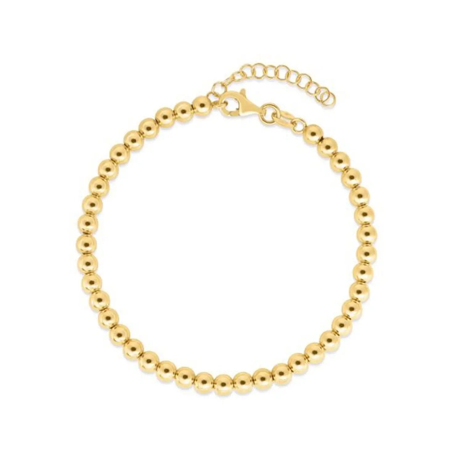 14k Yellow Gold Bead Chain Necklace(4mm) RCJ