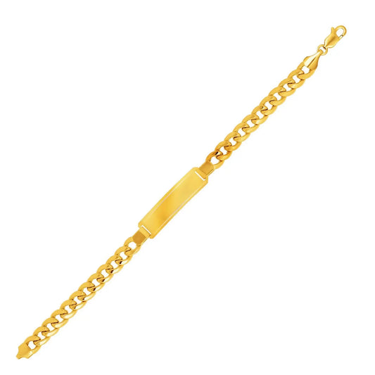 14k Yellow Gold Mens ID Cuban Chain Bracelet (8.00 mm) RCJ