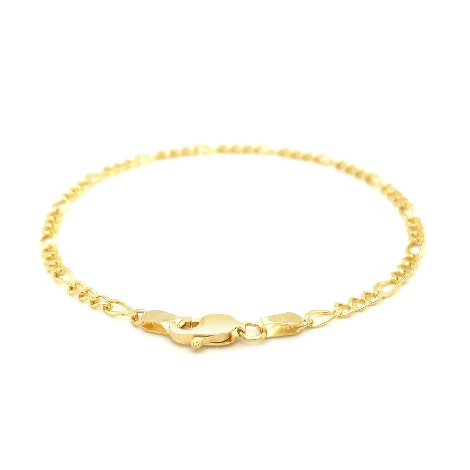 10k Yellow Gold Link Figaro Bracelet (2.60 mm)Monde Trend