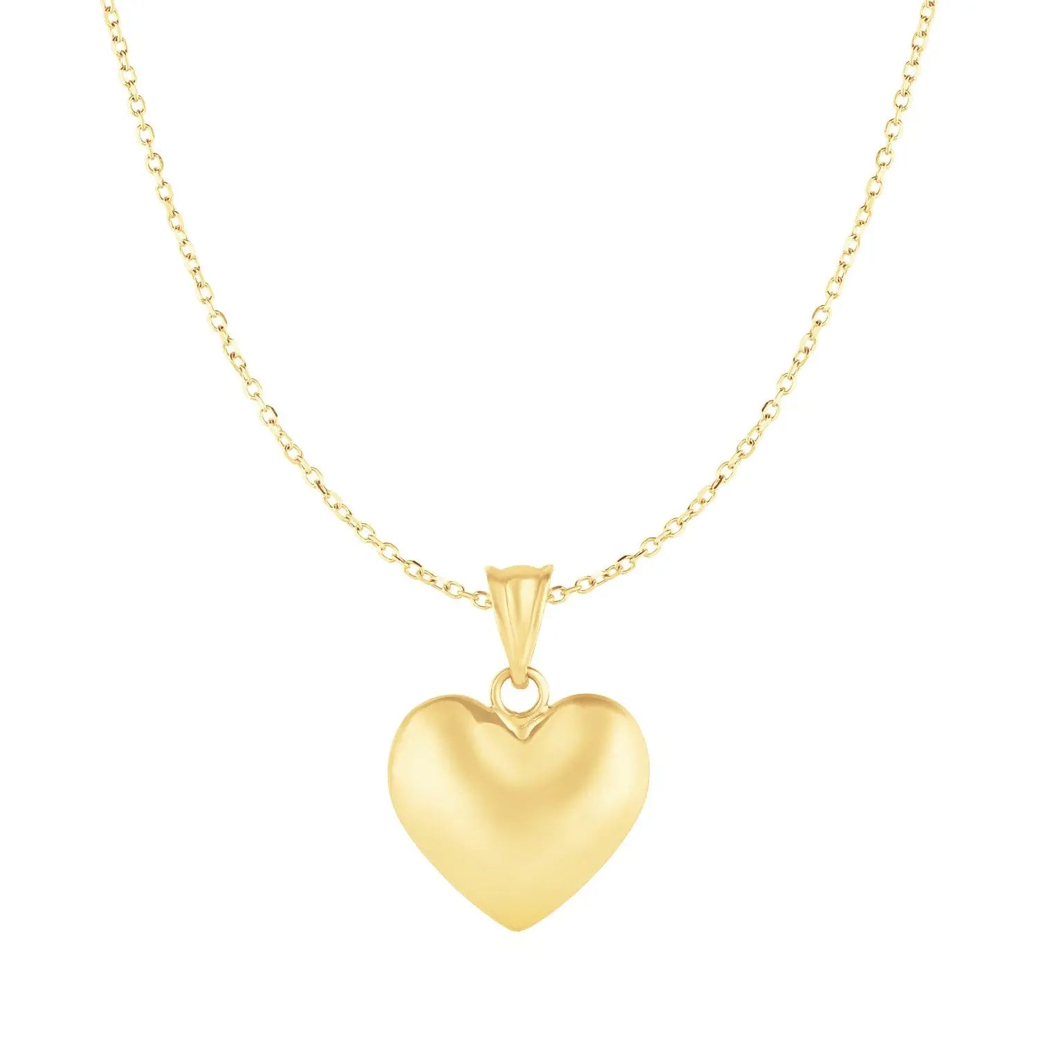 Puffed Heart Pendant in 10k Yellow Gold RCJ