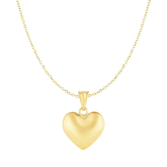 Puffed Heart Pendant in 10k Yellow Gold RCJ