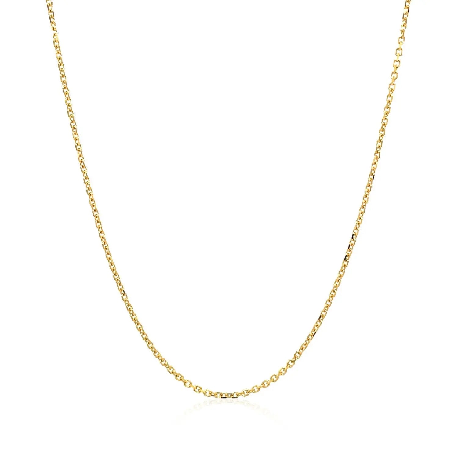 18k Yellow Gold Diamond Cut Cable Link Chain (1.10 mm) RCJ